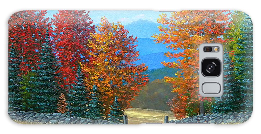 Autumn Galaxy Case featuring the painting Pasture Gate In Autumn by Frank Wilson