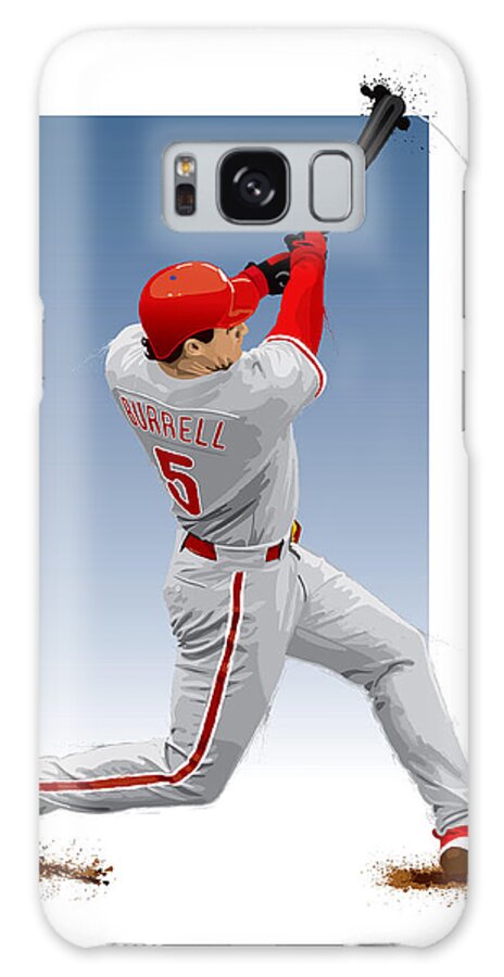 Pat Burrell Galaxy S8 Case featuring the digital art Pat the bat Burrell by Scott Weigner