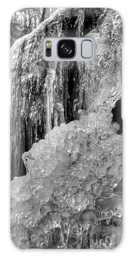 Black & White Galaxy S8 Case featuring the photograph Patapsco State Park Frozen Water by Dennis Dame