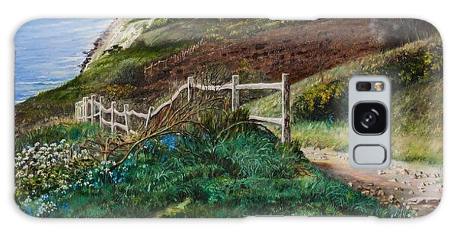 Panoramic Countryside Galaxy Case featuring the painting Path down to the sea by Raouf Oderuth