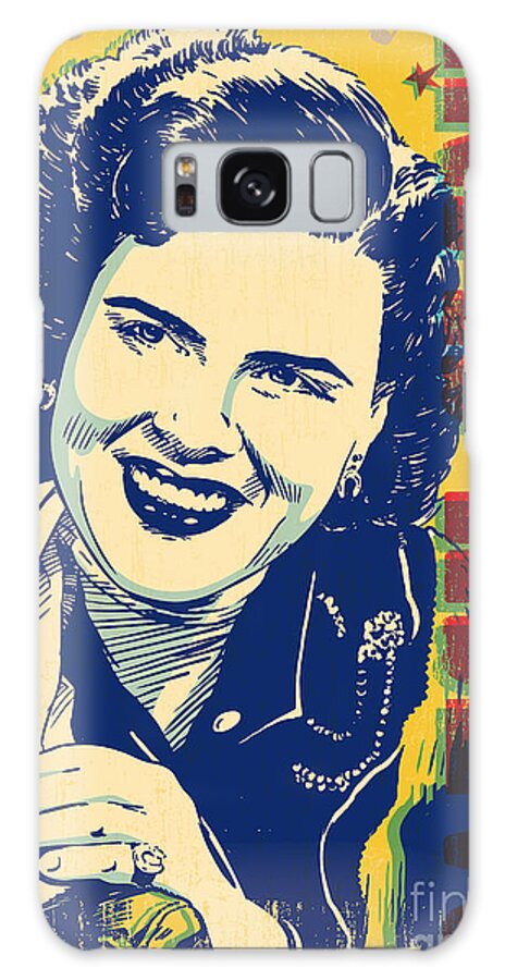 Country And Western Galaxy Case featuring the digital art Patsy Cline Pop Art by Jim Zahniser