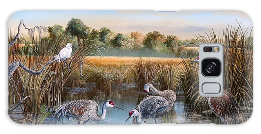 Florida Wetlands Galaxy Case featuring the painting Paynes Prairie Preserve State Park- Day of the Sand-Hill by Daniel Butler