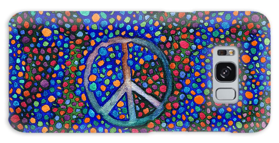 Abstract. Colorful Galaxy Case featuring the painting Peace Sign by Janice Dunbar