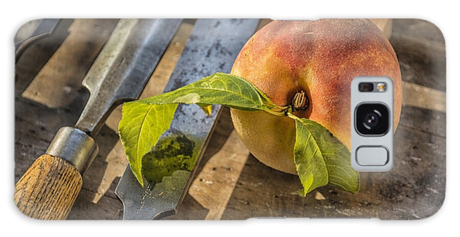 Luscious Galaxy Case featuring the photograph Peach on a Workbench by Terry Rowe