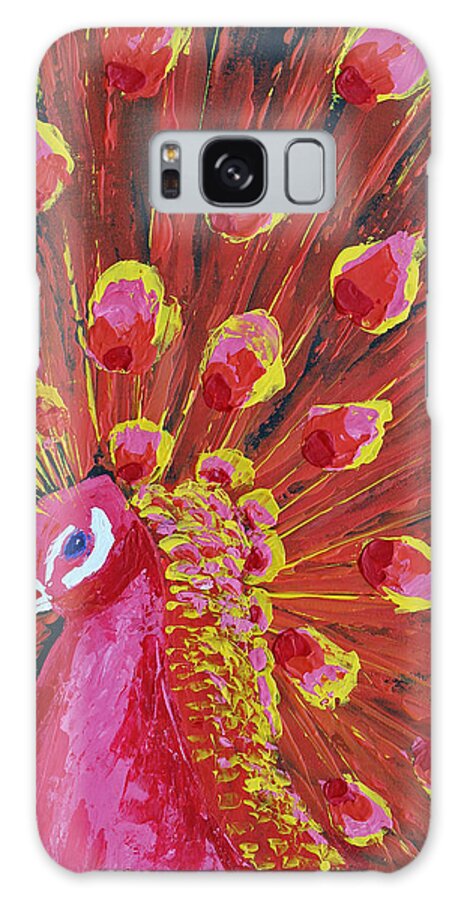 Palette Knife Acrylic Painting Of A Peacock Galaxy S8 Case featuring the painting Peacock by Patricia Olson