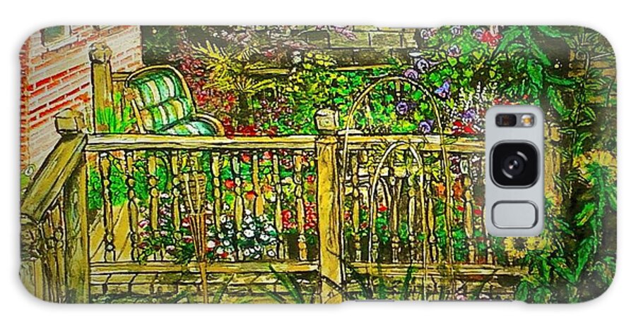 Garden Galaxy S8 Case featuring the painting Peggy's Paradise by Alexandria Weaselwise Busen