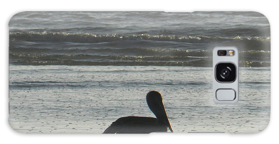 Seashore Galaxy Case featuring the photograph Pelican Silhouette by Deborah Ferree