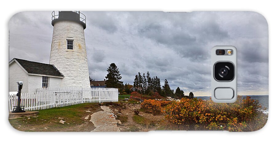 Lighthouse Galaxy Case featuring the photograph Stormy Autumn Day at Pemaquid Point Lighthouse by David Smith