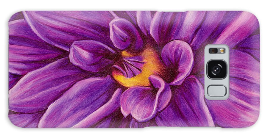 Floral Galaxy Case featuring the drawing Pencil Dahlia by Janice Dunbar