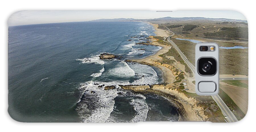 Above Galaxy Case featuring the photograph Pescadero Beach from above by David Levy