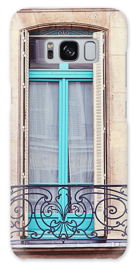 Paris Galaxy S8 Case featuring the photograph Petit - Parisian Balcony by Melanie Alexandra Price
