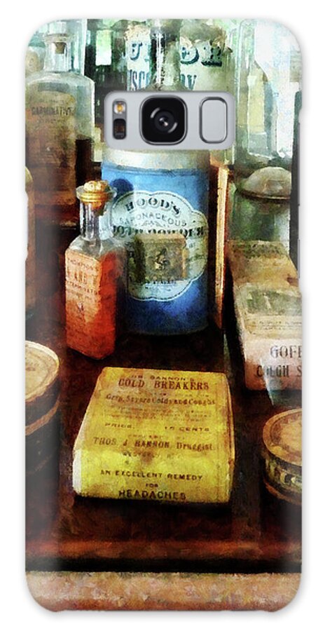 Druggist Galaxy Case featuring the photograph Pharmacy - Cough Remedies and Tooth Powder by Susan Savad