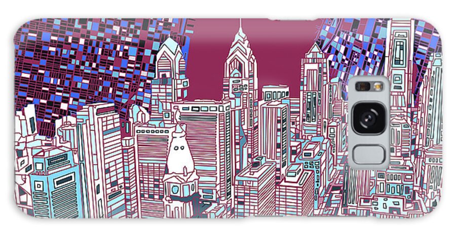 Philadelphia Galaxy Case featuring the digital art Philadelphia Map Panorama 2 by Bekim M