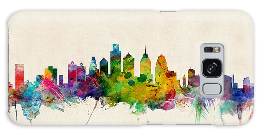 Watercolour Galaxy Case featuring the digital art Philadelphia Skyline by Michael Tompsett