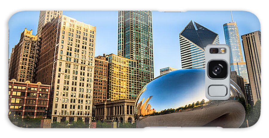 #faatoppicks Galaxy Case featuring the photograph Picture of Cloud Gate Bean and Chicago Skyline by Paul Velgos
