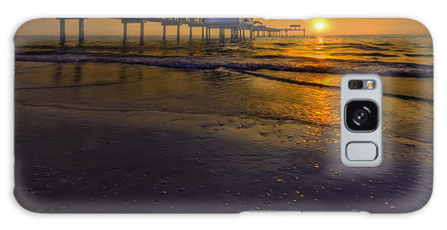 Pier Galaxy Case featuring the photograph Pier into the Sun by Marvin Spates