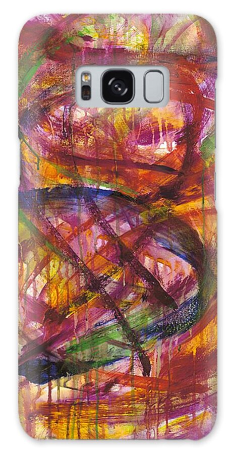 Abstract Galaxy Case featuring the painting Piercing the Veil by Angela Bushman