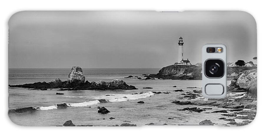 Lighthouse Galaxy S8 Case featuring the photograph Pigeon Point - Black and White by Harold Rau