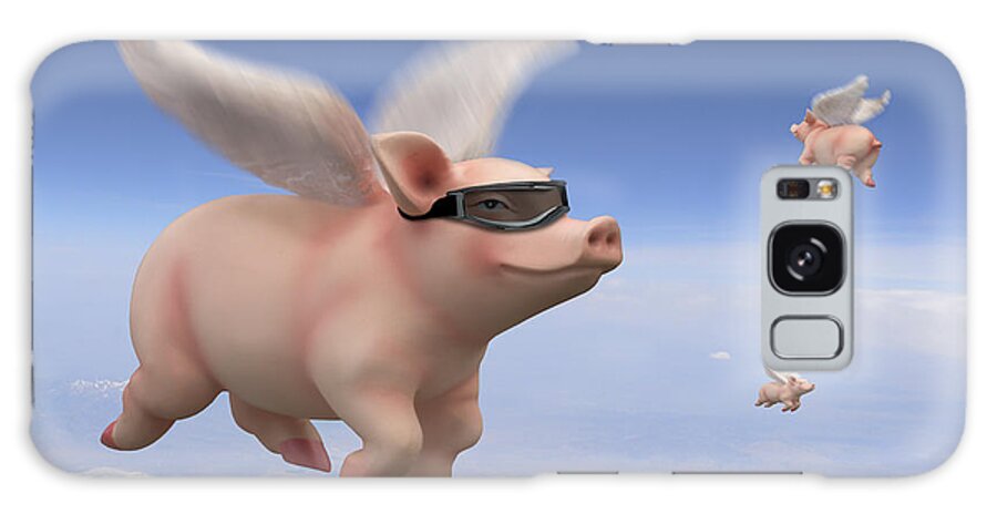 Pigs Fly Galaxy Case featuring the photograph Pigs Fly by Mike McGlothlen