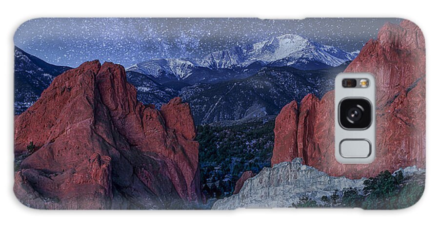 Pikes Galaxy Case featuring the photograph Pikes Peak at Night by Aaron Spong