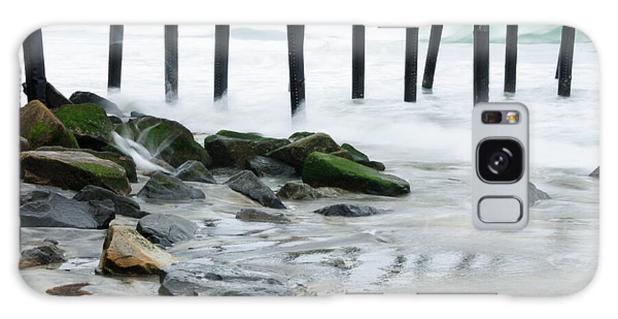 Oceanside Pier Galaxy Case featuring the photograph Pilings at Oceanside by Vivian Christopher