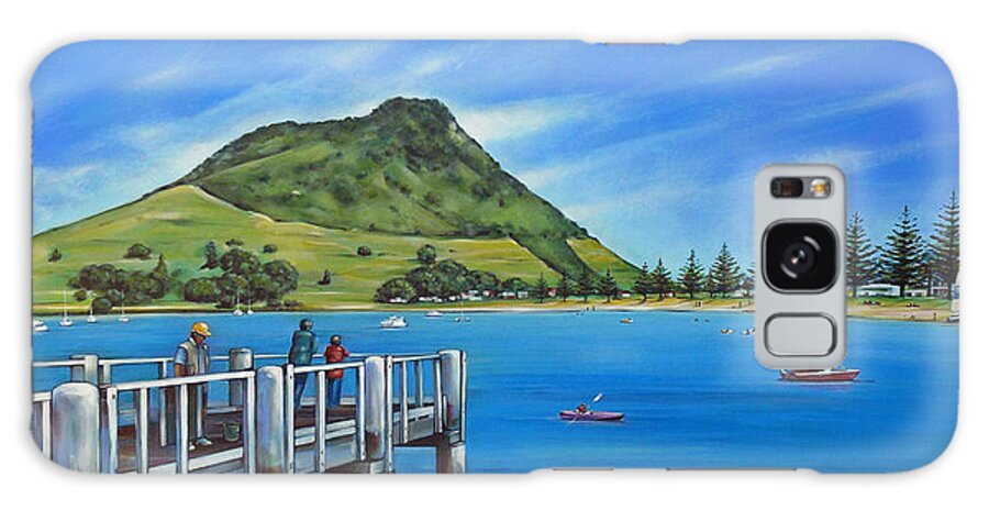 Pier Galaxy S8 Case featuring the painting Pilot Bay Mt Maunganui 201214 #1 by Selena Boron