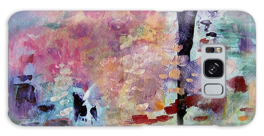 Abstract And Non-representational Galaxy Case featuring the painting Pink Cloud by Adele Bower