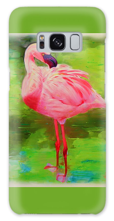 Flamingo Galaxy S8 Case featuring the painting Pink Flamingo by Deborah Boyd
