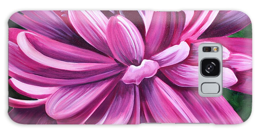 Pink Galaxy S8 Case featuring the painting Pink Flower Fluff by Debbie Hart