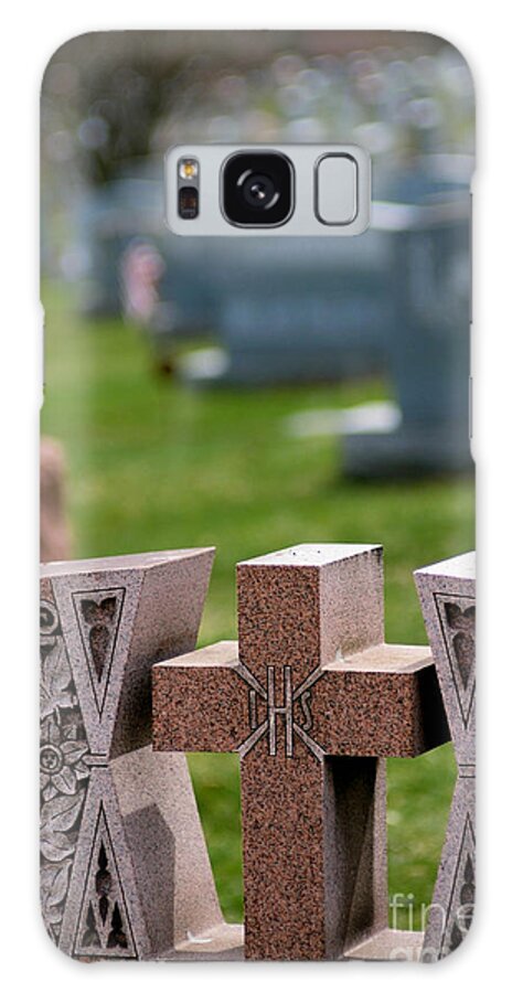 Burial Galaxy Case featuring the photograph Pink Granite Tombstone by Amy Cicconi