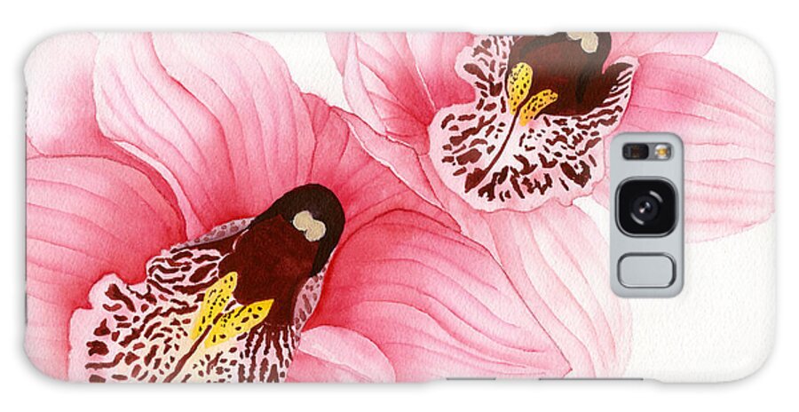 Orchids Galaxy Case featuring the painting Pink Orchids by Diane Ferron