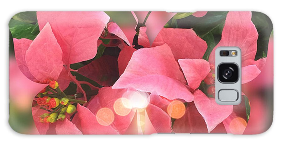 Butterfly Galaxy Case featuring the digital art Pink Poinsettia Butterfly by Beverly Claire Kaiya