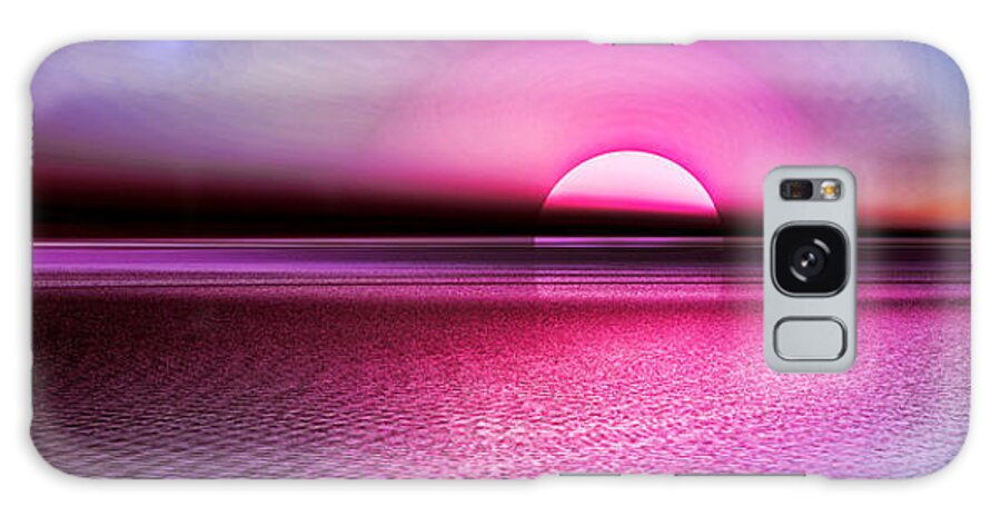 Seascape Galaxy Case featuring the digital art Pink Sunset by Tyler Robbins