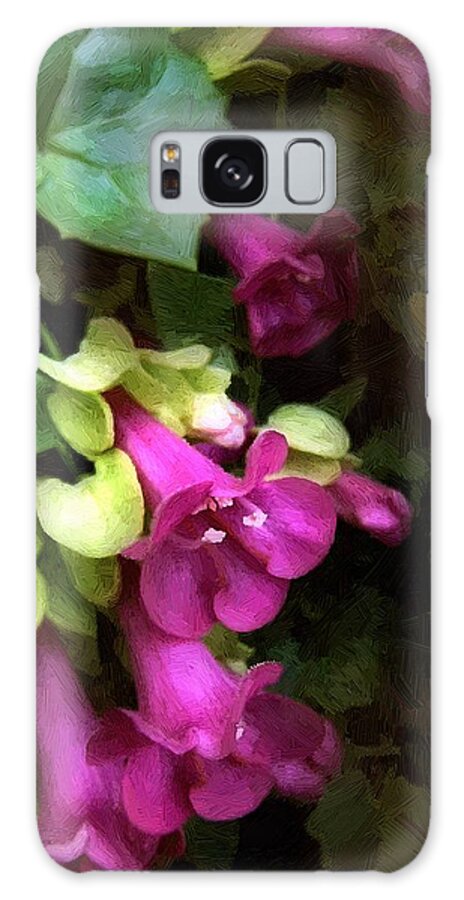 Flowers Galaxy Case featuring the painting Pink Trumpets by RC DeWinter