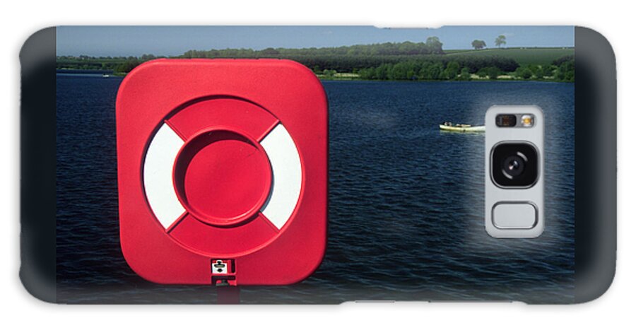 Lifebuoy Galaxy Case featuring the photograph Pitsford Reservoir Lifebuoy by Gordon James