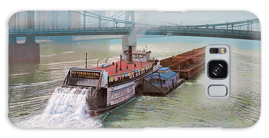 Pittsburgh Galaxy Case featuring the painting Pittsburgh River Boat-1948 by Paul Krapf