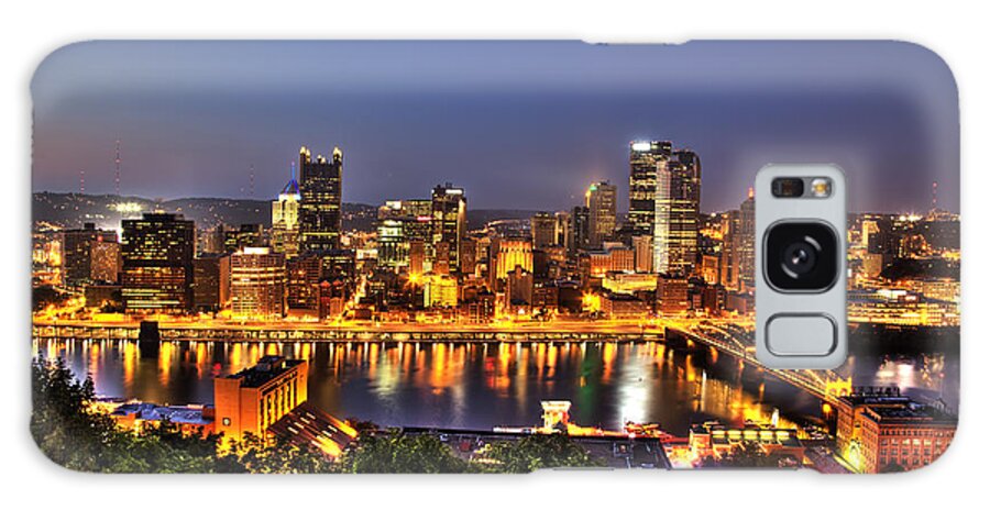Pittsburgh Galaxy Case featuring the photograph Pittsburgh Skyline at Night by Shawn Everhart