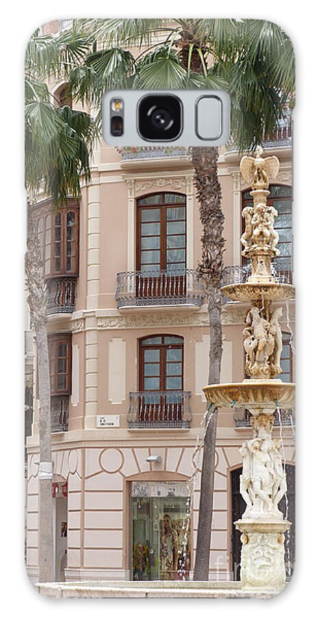 Fountain Galaxy Case featuring the photograph Plaza de la Constitucion - Malaga by Phil Banks