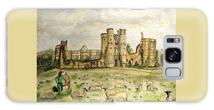 Sheep Galaxy Case featuring the painting Plein Air Painting At Cowdray House Sussex by Angela Davies