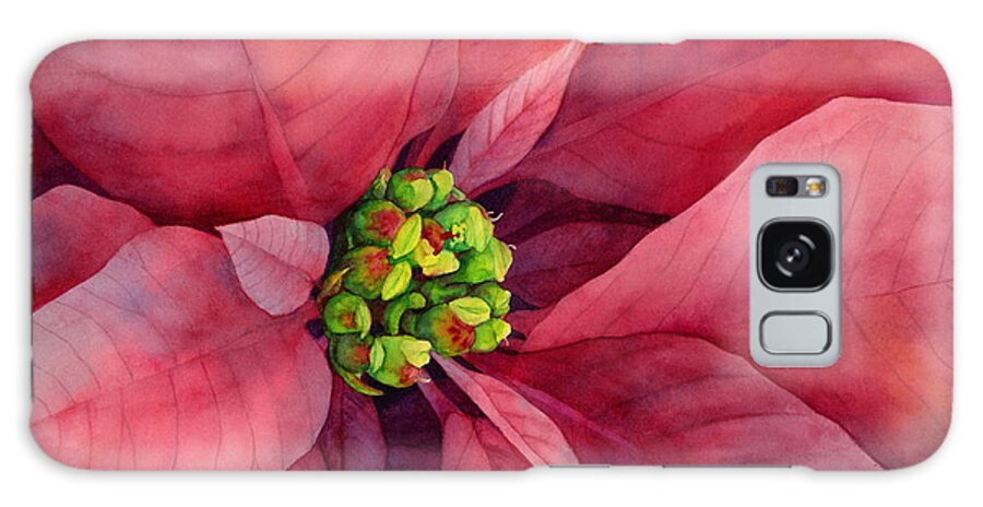 Poinsettia Galaxy Case featuring the painting Plum Poinsettia by Hailey E Herrera