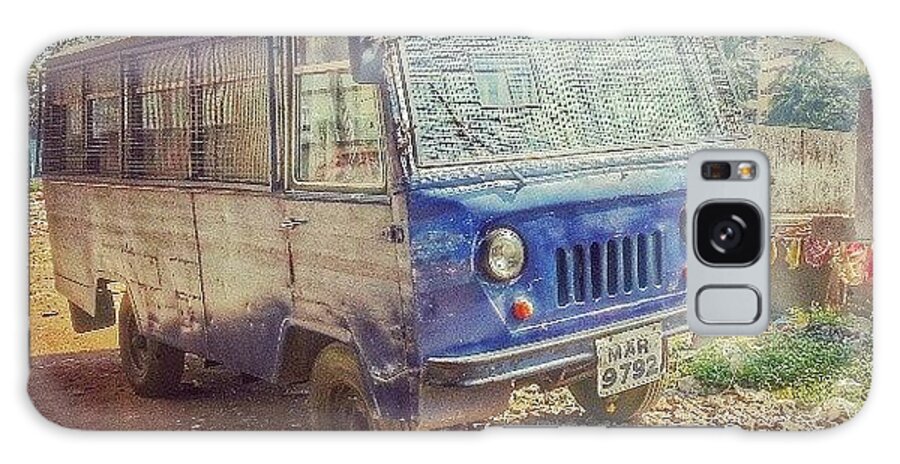 Blue Galaxy Case featuring the photograph #police #van #hdr #old #vintage #parked by Parth Patel