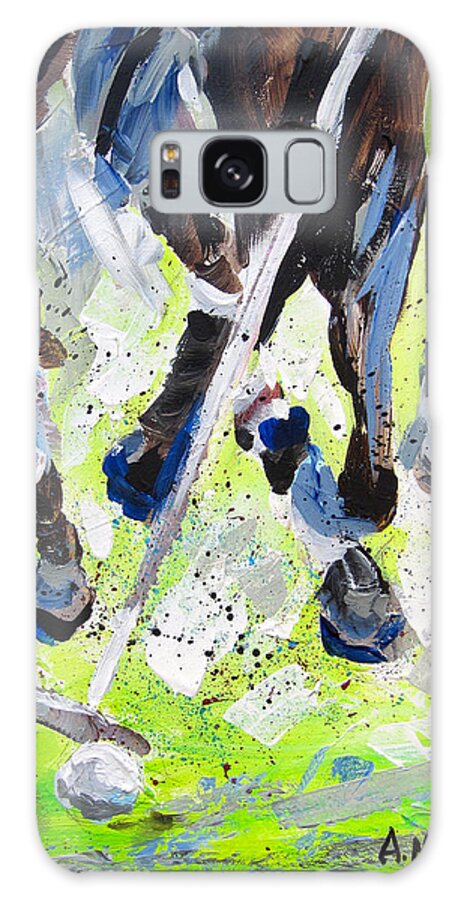 Polo Galaxy Case featuring the painting Polo Rumble by Alan Metzger