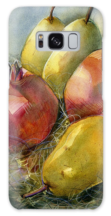 Jen Norton Galaxy Case featuring the painting Pomegranates and Pears by Jen Norton