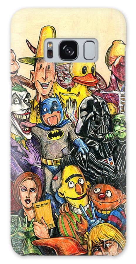 Pop Galaxy Case featuring the drawing Pop Culture Ventriloquist Mashup by John Ashton Golden