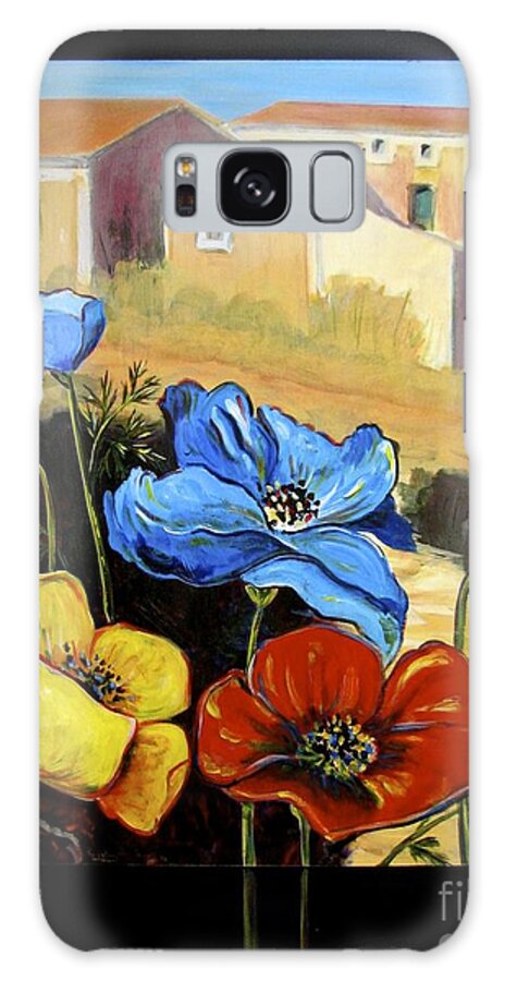 Tuscany Galaxy Case featuring the painting Poppies Citiscape by Italian Art