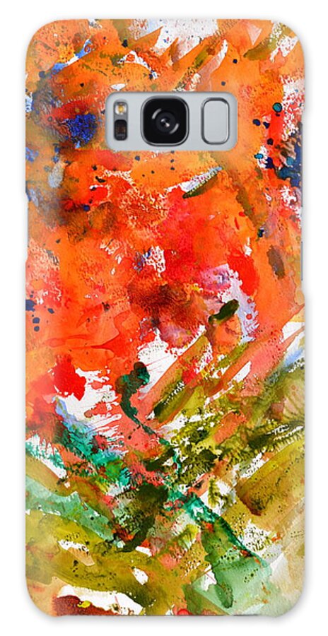 Hurricane Galaxy Case featuring the painting Poppies in a Hurricane by Beverley Harper Tinsley