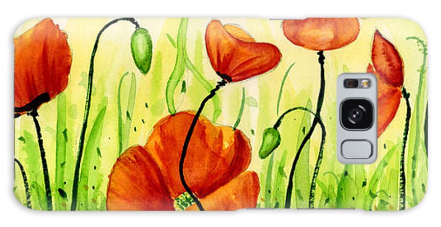 Poppies Galaxy Case featuring the painting Poppy Field by Annie Troe