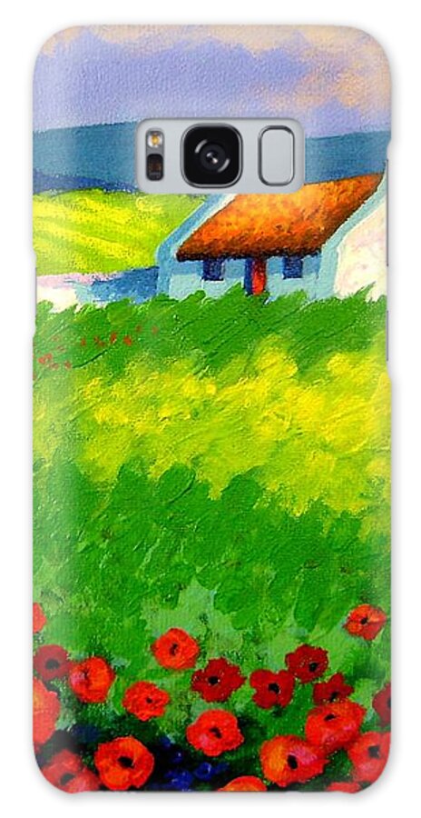 Ireland Galaxy Case featuring the painting Poppy Field - Ireland by John Nolan