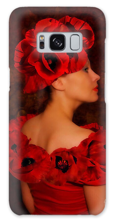 Poppy Flower Galaxy Case featuring the photograph Poppy Flower Hat by Olga Hamilton