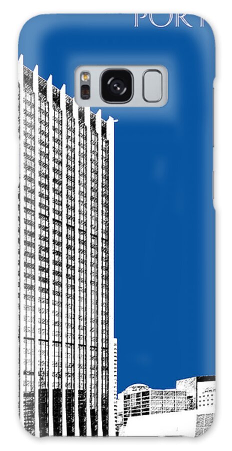 Architecture Galaxy S8 Case featuring the digital art Portland Skyline Wells Fargo Building - Royal Blue by DB Artist